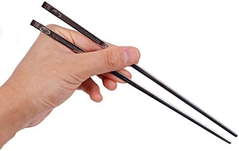 Vitto(tm) Traditional Korean Pattern Stainless Steel Spoon and Chopsticks 4 Sets Spoons and Chopstick (4, Style 1)