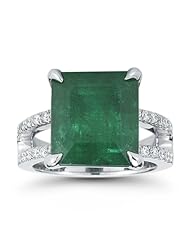 Gorgeous 9.01ct Octagon Emerald & Diamond Ring