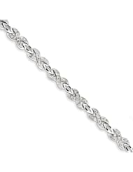 Genuine .925 Sterling Silver Diamond Bracelet 12.4 Grams . 100% Satisfaction Guaranteed.