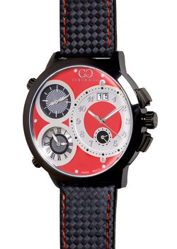 Big Time World 57mm Black Series Red Dial Watch