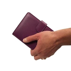 New Kindle Purple SD Folio Case Cover Pouch with FREE Clip-On LED Reading Lamp for New Amazon Kindle 4, All - New Latest Generation 2011 Release Amazon Kindle 6" inch Wi-Fi, from G-HUB
