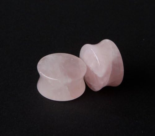 Rose Quartz Stone Plugs SOLD AS A PAIR 0ga (8mm)