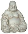 Happy Buddha Seated Statue, 7"H, Stone
