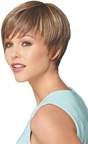 RainbowWigs Stylish Women Short Brown Blonde Straight with Bangs Wig ST45