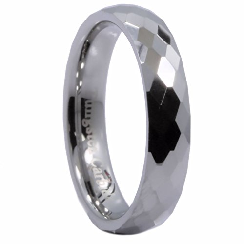 4MM Honeycomb Ring With Diamond Shaped Pattern Tungsten Carbide Wedding Band