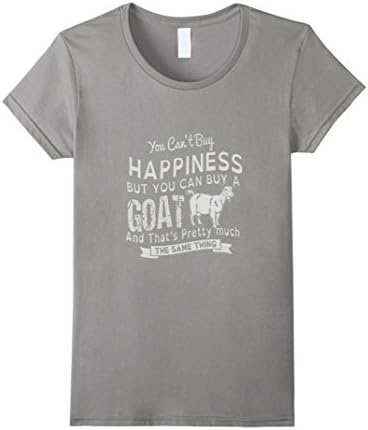 Women's Happiness Goats T-Shirt Design Medium Slate