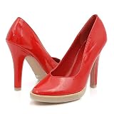 Wild Diva Arleen01 Pumps 7.5 Red Patent