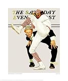 100Th Year Of Baseball by Norman Rockwell. Size: 17.25 inches width by 20 inches height. Best Quality Art Print Poster.