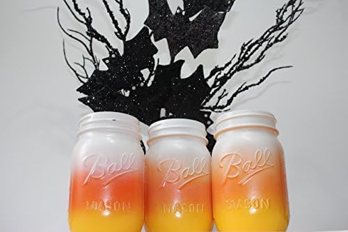 Halloween Candy Corn Mason Jar Set