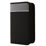 72 DISC Capacity CD Wallet for CD, DVD, Blu-Ray Media Storage, Nylon CD Holder, Black / Grey ~ CD Storage
