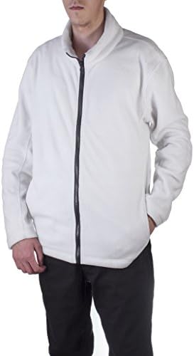 NOIZ JEANS Men's Fleece Jacket with Pockets Large white/black
