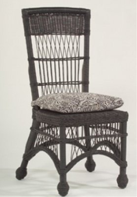 Whitecraft Cottage S587511, All Weather Outdoor Wicker Armless Dining Chair,Seat Pad