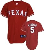 Ian Kinsler Jersey: Adult 2010 Majestic Alternate Red Replica #5 Texas Rangers Jersey - Small