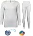 Women's Smooth Comfort Itch-Free Dual Face Fleeced Extreme Cold Raschel Knit Performance Thermal Top and Bottom Set