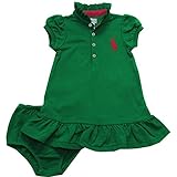 Ralph Lauren(ラルフローレン) ビッグポニー鹿の子ポロ半袖ワンピース(Green) 9M(6-9ヶ月)[並行輸入品]