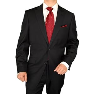 Modern Fit Suit Signature Collection Italian Fit Mens Suit Italian Merino Wool 140s Peak Lapel Two...