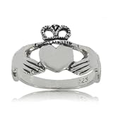 Claddagh Ring Irish Wedding Band in Sterling Silver