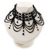 Victorian Black Beaded Choker Adult