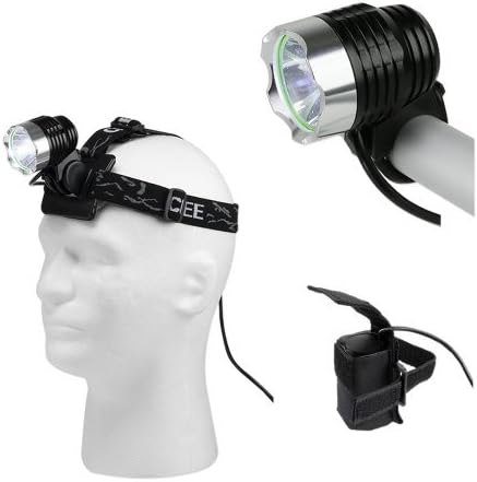 1200 Lumen Cree 2-in1 Bike Light + Headlamp with Rechargeable LI-Ion Battery