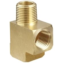 Anderson Metals Brass Barstock Pipe Fitting, Street Tee, NPT Female x NPT Male x NPT Female