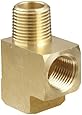 Anderson Metals Brass Barstock Pipe Fitting, Street Tee, NPT Female x NPT Male x NPT Female