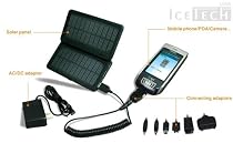 Foldable solar battery - 2800mAh high capacity rechargeable polymer solar battery (charger) for cell-phone, mp3 player, media player. With 7 USB adapters.