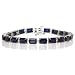 10k White Gold Emerald Cut Created Sapphire Bracelet, 7"
