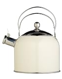 Kitchen Craft 2.3 L Classic Collection Whistling Kettle, Stainless Steel, Cream