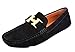 Fulinken Mens Leather Slip-on Casual Buckle Loafer Driving Mens Car Shoes Moc Shoes (12 D(M) US, Black-gold H)