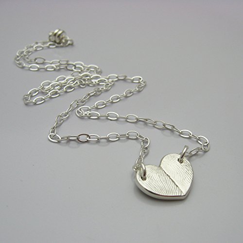 Personalized Double Fingerprint Heart Neckace