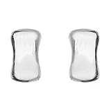 Sterling Silver Horizontal Thumbprint Clip On Earrings