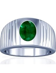 Platinum Oval Cut Emerald Solitaire Ring
