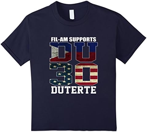 Kids PROUD FilAm DU30 T-SHIRT Duterte For President 2016 Election 6 Navy
