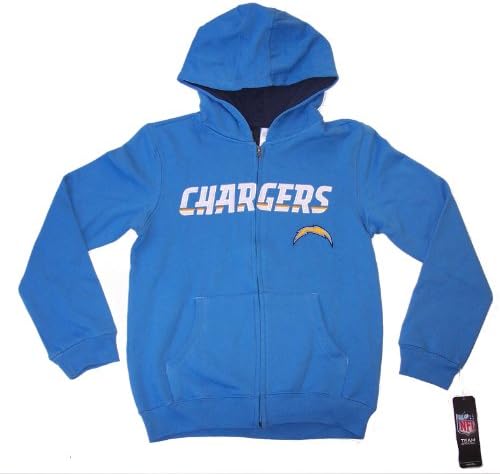 San Diego Chargers Youth Size X-Large 18 XL Team Colors Hooded Full Zipper Kids Sweatshirt NFL