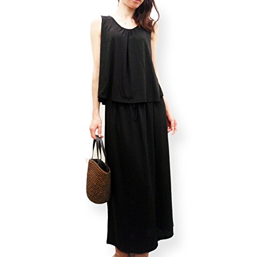 セットアップ トップスとスカート ２点セット ノースリーブ  ロングスカート セットアップ カットソー トップス 　ノースリーブ タンクトップ マキシスカート 上下セット リゾート