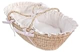 Hoohobbers Doll Moses Basket, White Pique