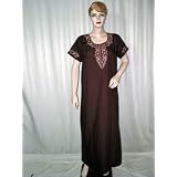 Gift for Her Desiner Bollywood Desiner Auburn Cotton Caftan Patio Resort Dress Wear Size L Free Shipping