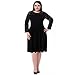 Sapphyra Women's Plus Round Neck 3 4 Sleeve Pleated Lace Midi Dress Size 1X-5X