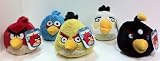 Angry Birds Plush - Set of 5 Birds (Red, Yellow, White, Blue and Black - 5 inch) -Officially Licensed by Rovio