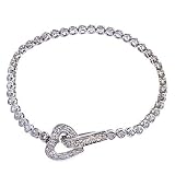 Tiffany Inspired C.Z. Diamond 925 Silver Heart Bracelet