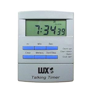 Lux TT100 Talking Clock and Timer, White by