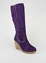 Faux Suede Wedge Boot