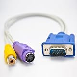 HK PC VGA SVGA to S-Video AV RCA TV Out Converter Adapter Cable VG-66