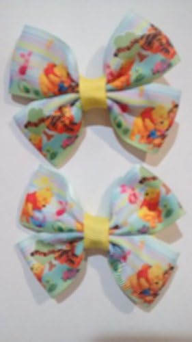 Winnie the Pooh 2.5" Pigtail Bows