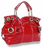 Chain Accented Large Satchel Handbag
