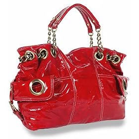 Chain Accented Large Satchel Handbag