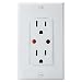 Leviton 6227-W DHC 1-Way Communication 15-Amp 120-Volt NEMA 5-15R, Split Duplex Receptacle Receiver, White