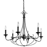 Kichler Lighting 43454DBK Basel 6LT Chandelier, Distressed Black Finish