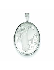 Genuine .925 Sterling Silver Side Swirls 19mm Oval Locket 2.7 Grams. 100% Satisfaction Guaranteed.
