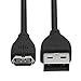 Getwow USB Charger Cable for Fitbit Charge HR (2 Pieces) - Black and Red